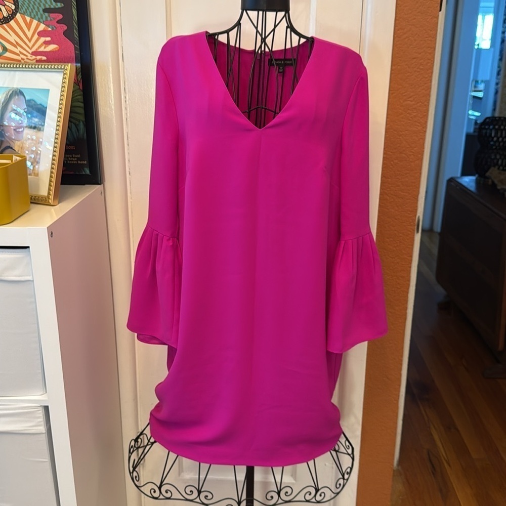 Banana Republic Vibrant Fuchsia Long Sleeve Dress-Sz 12